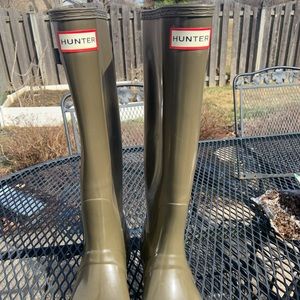Hunter, army green, rain boots